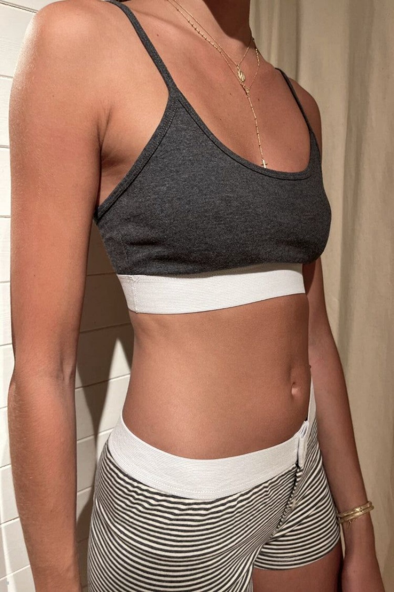 Soutien Gorge Brandy Melville Lainey Grise Foncé | WAO-25341036